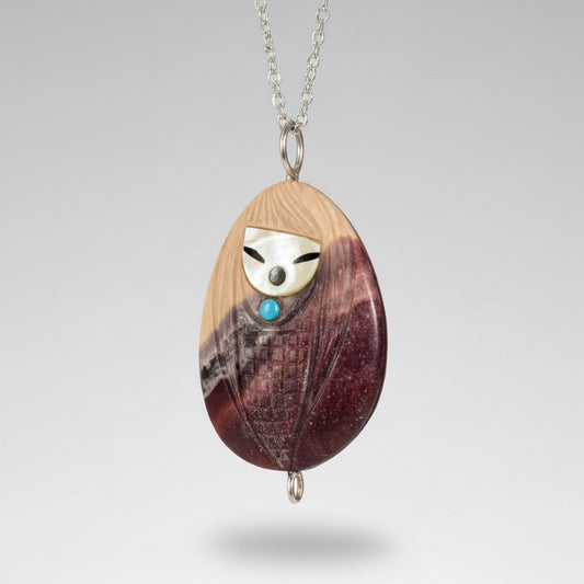 Porcelain Jasper Corn Maiden Pendant by Kateri Quandelacy Sanchez