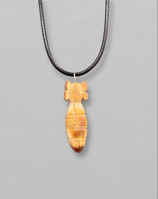 Fossilized Ivory Hopi Corn Maiden Pendant by Kateri Quandelacy Sanchez