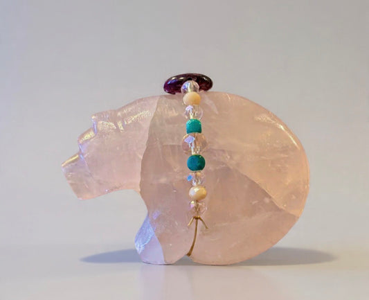 Rose Quartz Sweetheart Bear by Kateri Quandelacy Sanchez