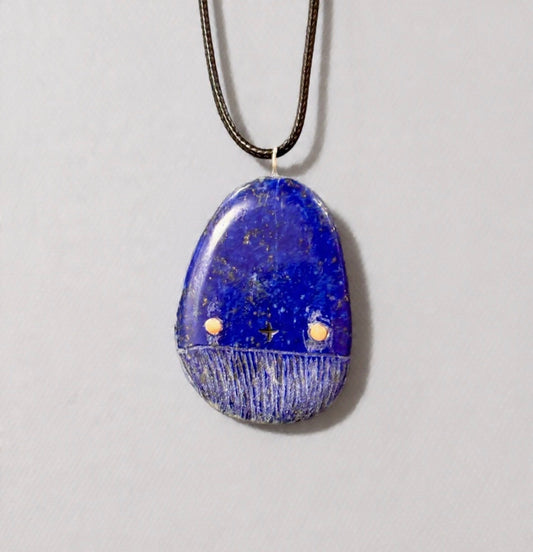 Brilliant Lapis Lazuli Corn Maiden Pendant by Kateri Quandelacy Sanchez