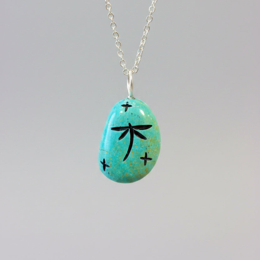 Mini Elisa Turquoise Corn Maiden Pendant by Kateri Quandelacy Sanchez