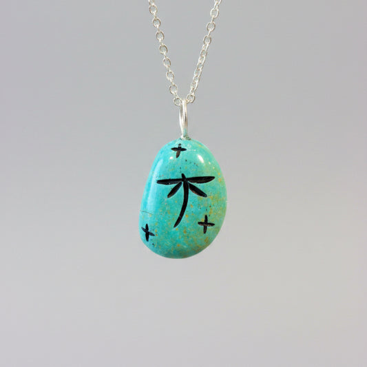 Mini Elisa Turquoise Corn Maiden Pendant by Kateri Quandelacy Sanchez