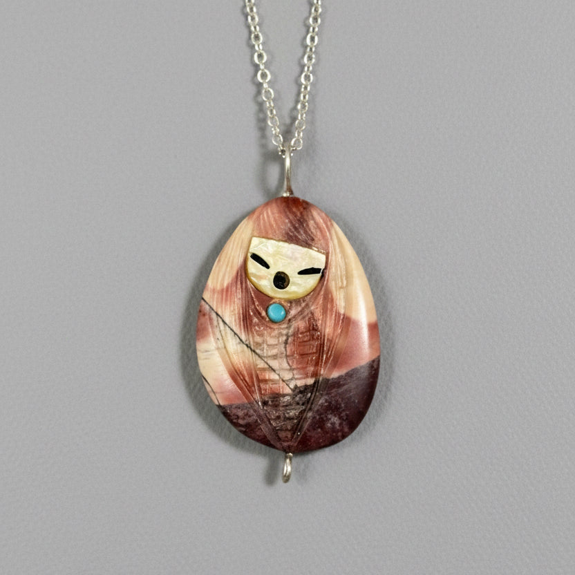 Porcelain Jasper Corn Maiden Pendant by Kateri Quandelacy Sanchez