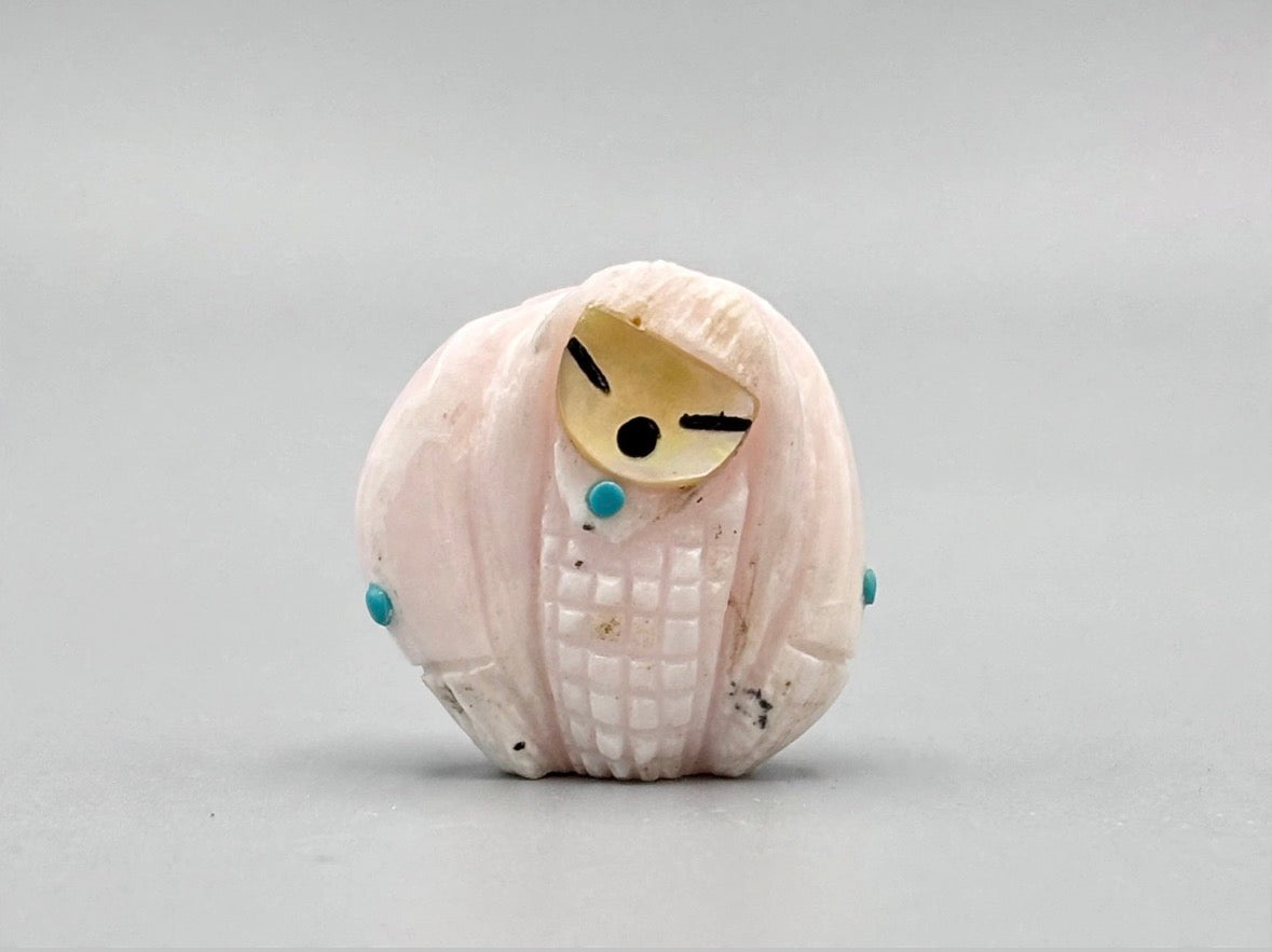 Pink Mangano Calcite Corn Maiden by Kateri Quandelacy Sanchez