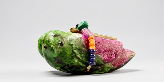 Ruby in Zoisite Songbird by Kateri Quandelacy Sanchez