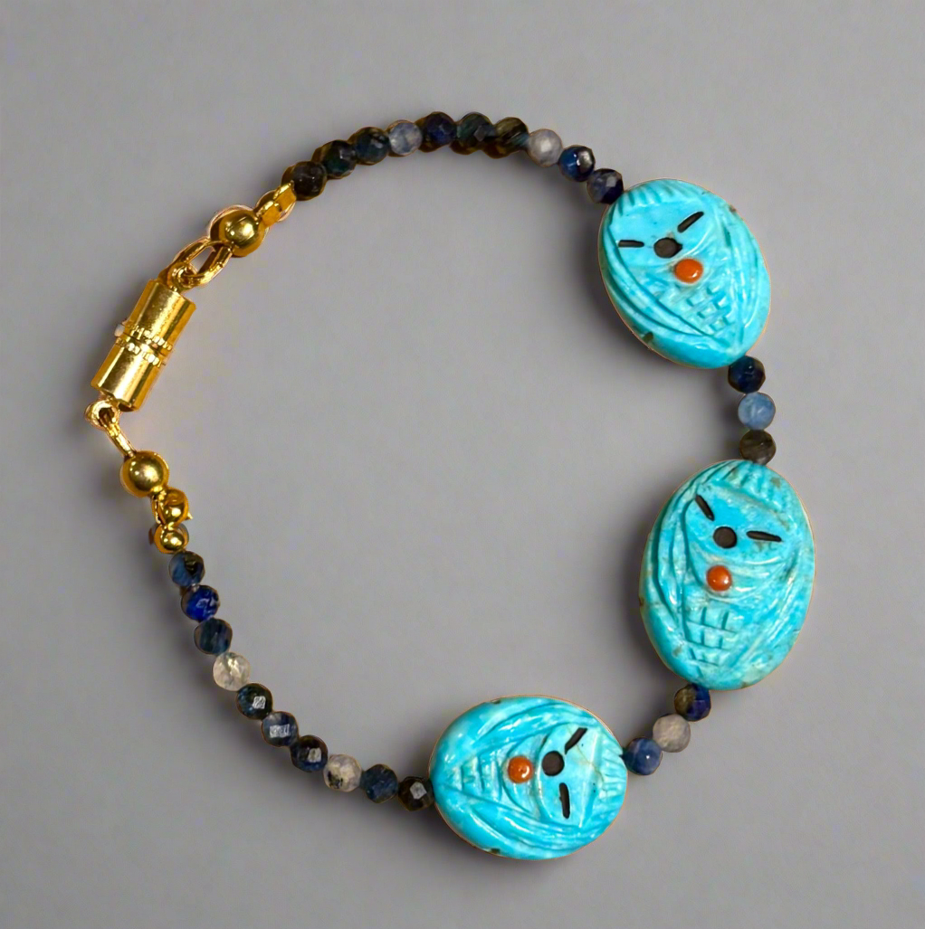Reversible Nacozari Turquoise Bracelet by Kateri Quandelacy Sanchez