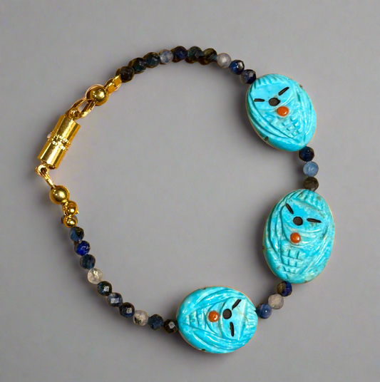 Reversible Nacozari Turquoise Bracelet by Kateri Quandelacy Sanchez