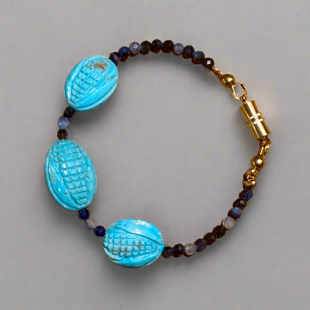 Reversible Nacozari Turquoise Bracelet by Kateri Quandelacy Sanchez