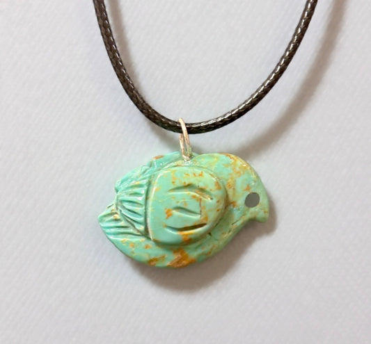 Campo Frio Turquoise Songbird Pendant by Kateri Quandelacy Sanchez