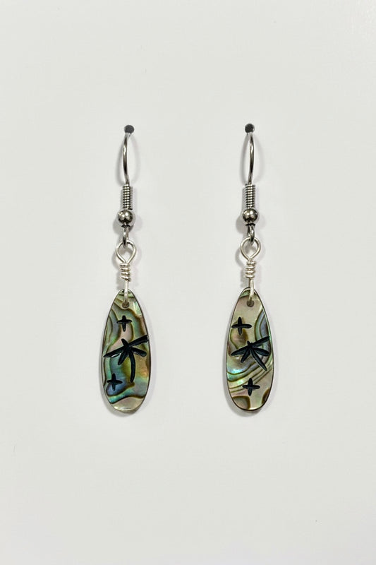 Abalone Dragonfly Earrings by Kateri Quandelacy Sanchez
