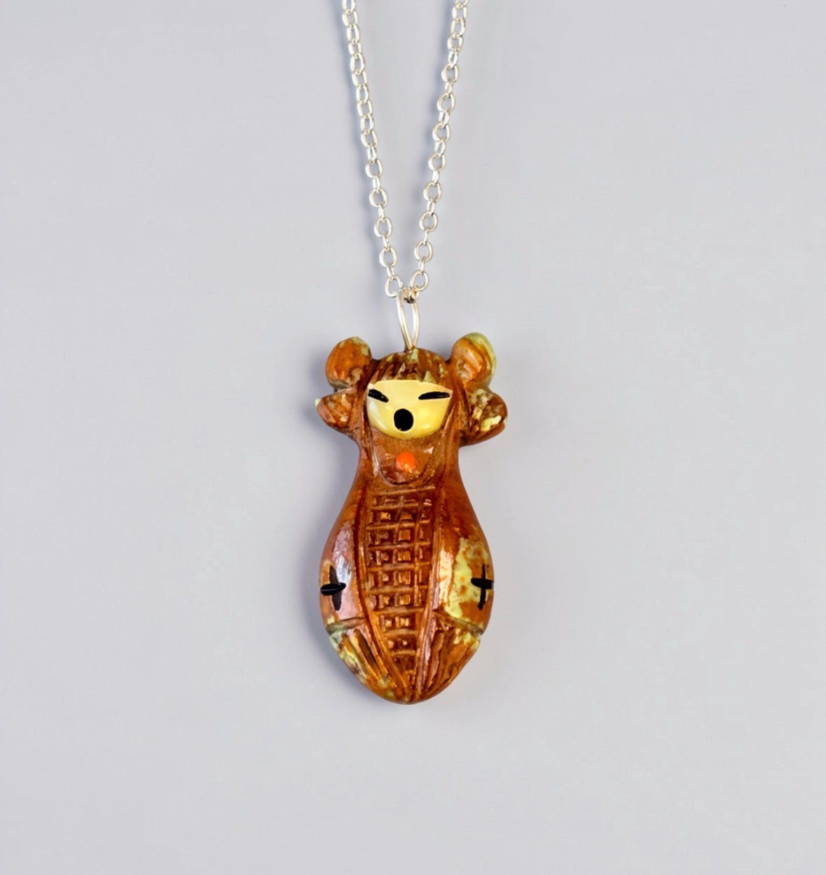 Campo Frio Turquoise Hopi Corn Maiden Pendant by Kateri Quandelacy Sanchez