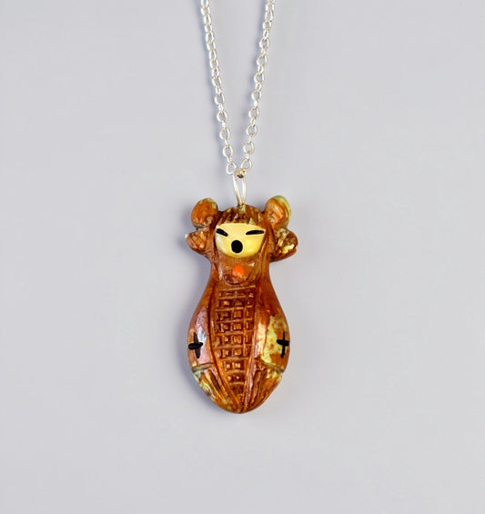 Campo Frio Turquoise Hopi Corn Maiden Pendant by Kateri Quandelacy Sanchez