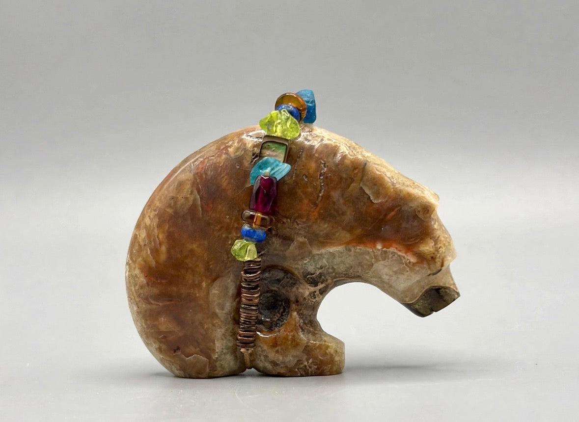 Fossilized Ammolite Bear by Kateri Quandelacy Sanchez