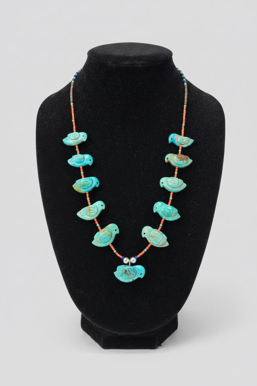 Turquoise Songbird Necklace by Kateri Quandelacy Sanchez
