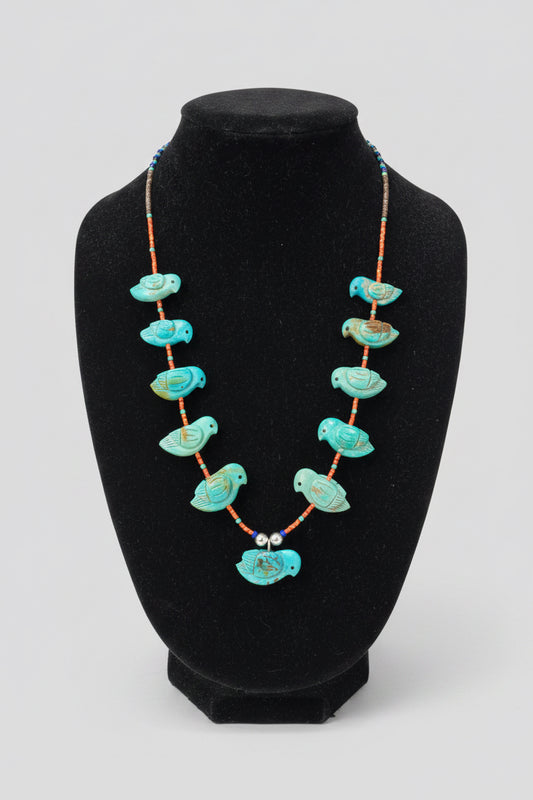 Turquoise Songbird Necklace by Kateri Quandelacy Sanchez