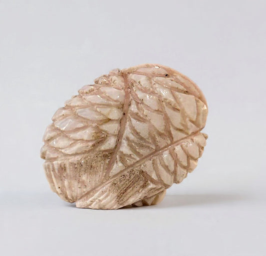 Pink Mangano Calcite Barn Owl by Kateri Quandelacy Sanchez