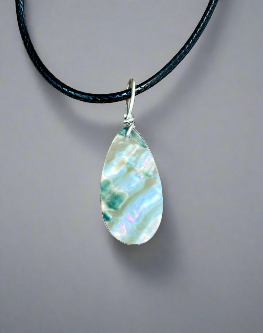 Abalone Dragonfly Pendant by Kateri Quandelacy Sanchez