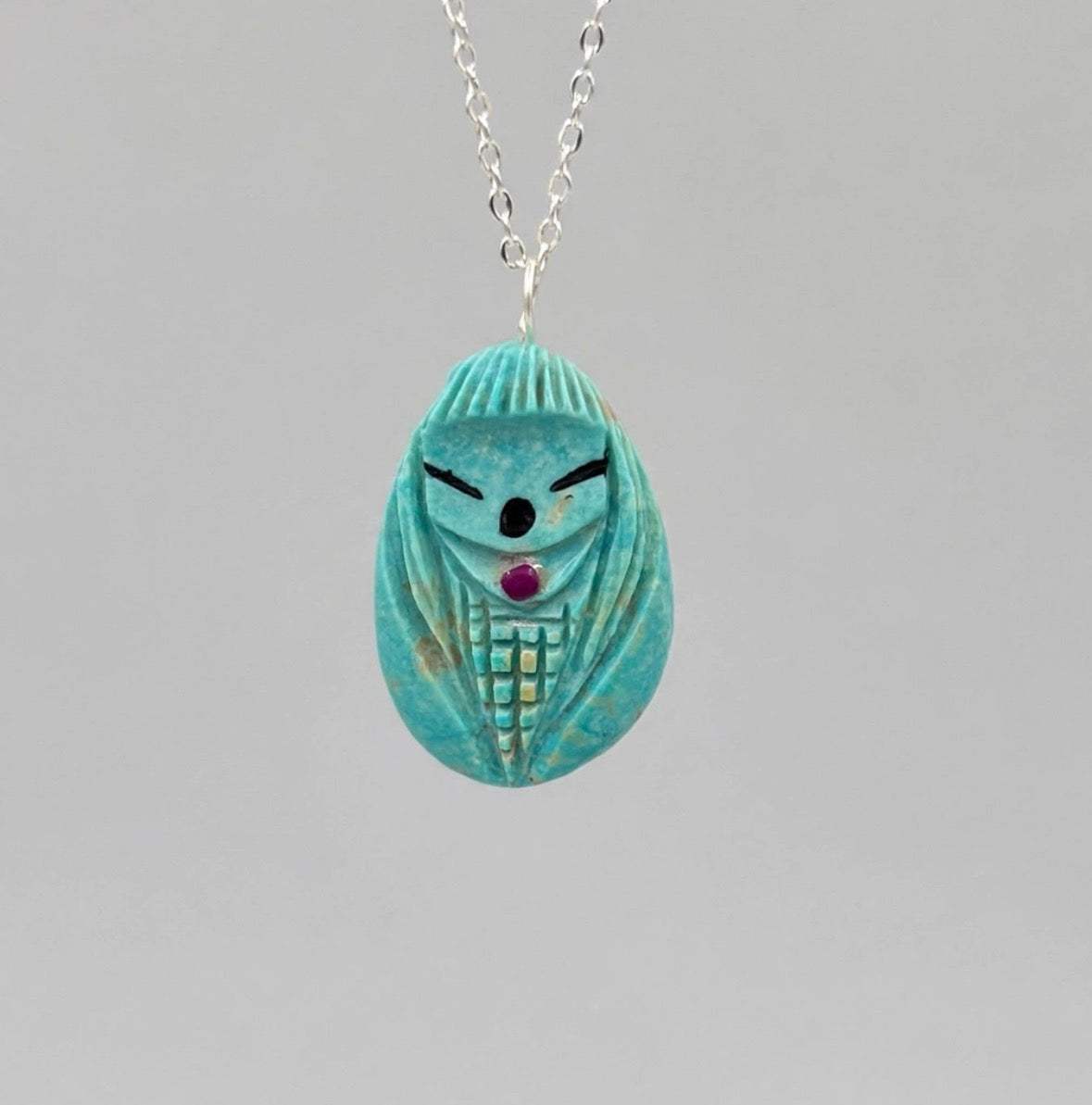 Campo Frio Turquoise Corn Maiden Pendant by Kateri Quandelacy Sanchez