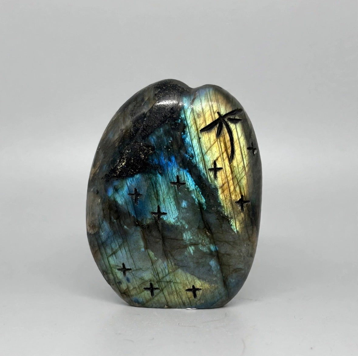 Labradorite Corn Maidens and Owl by Kateri Quandelacy Sanchez