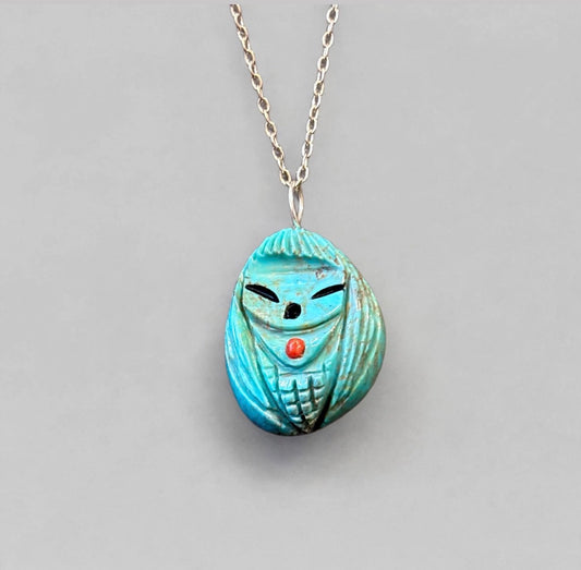 Campo Frio Turquoise Corn Maiden Pendant by Kateri Quandelacy Sanchez