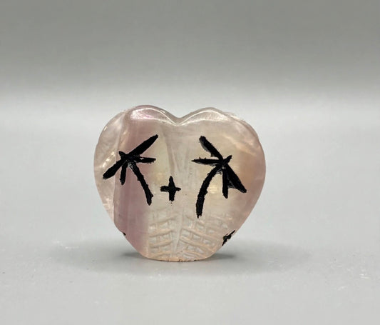 Translucent Purple Fluorite Heart Shaped Corn Maidens by Kateri Quandelacy Sanchez