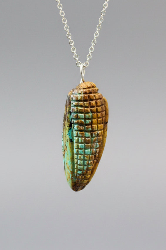 Campo Frio Turquoise Corn Pendant by Kateri Quandelacy Sanchez