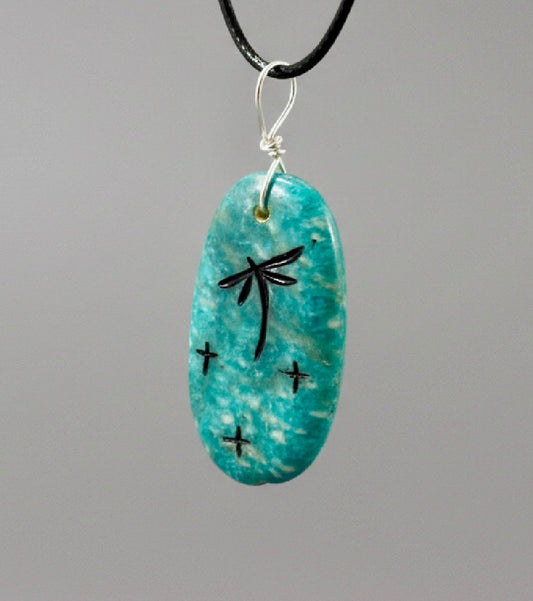 Amazonite Corn Maiden Pendant by Kateri Quandelacy Sanchez